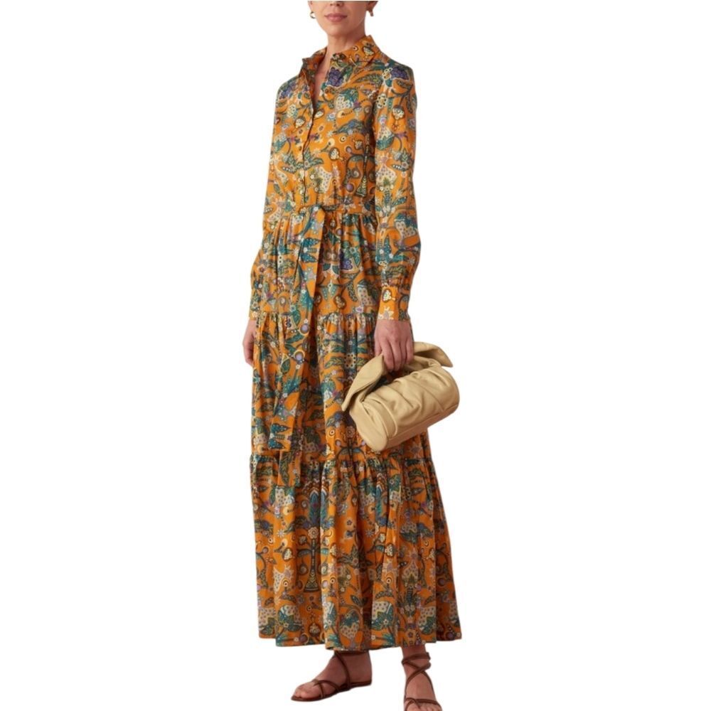 La DoubleJ Bellini Tree of Life print shirt dress XS